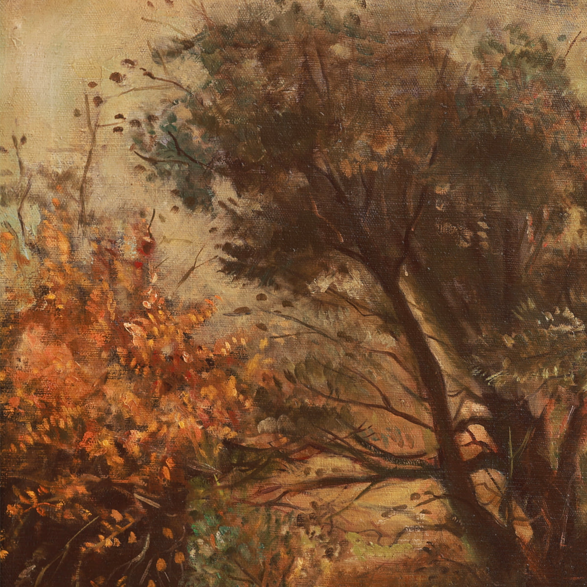 Artistic depiction of a landscape with trees and foliage
