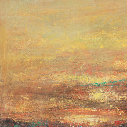 Abstract art with warm colors and textured brushstrokes