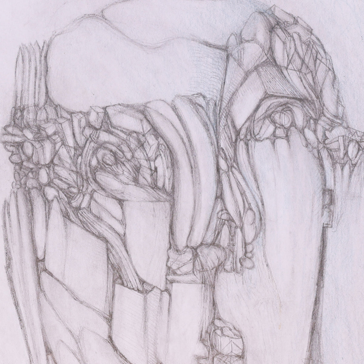 Pencil drawing of a horse with detailed mane and head.