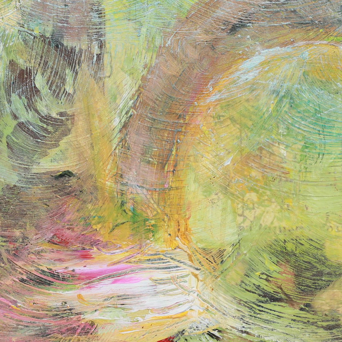 Abstract painting with colorful brush strokes