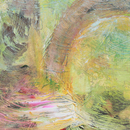 Abstract painting with colorful brush strokes