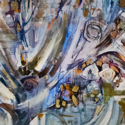 Abstract art with a mix of colors and shapes