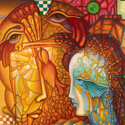 Colorful abstract artwork with intricate designs and vibrant colors