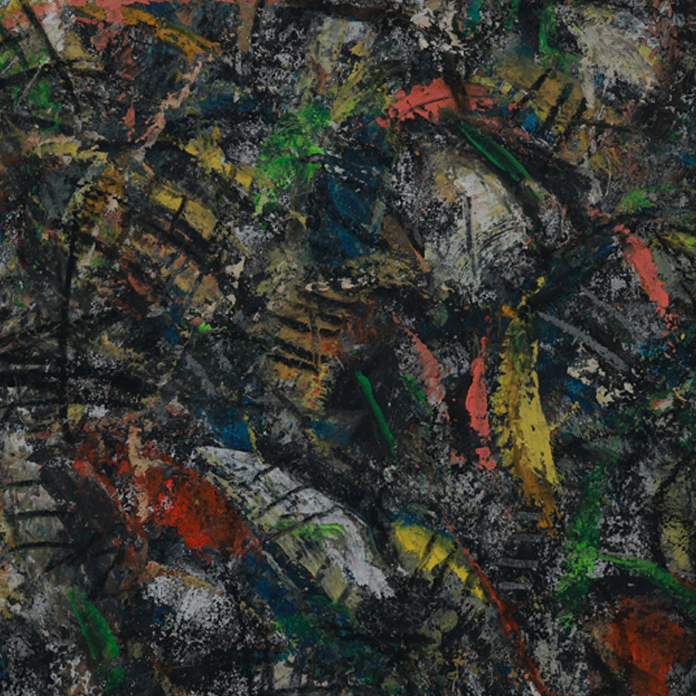 Abstract art with a mix of colors on a dark background