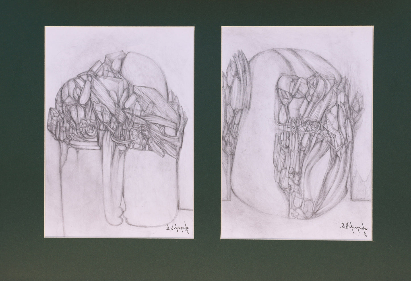 Two black and white line drawings of a shoe on a dark background