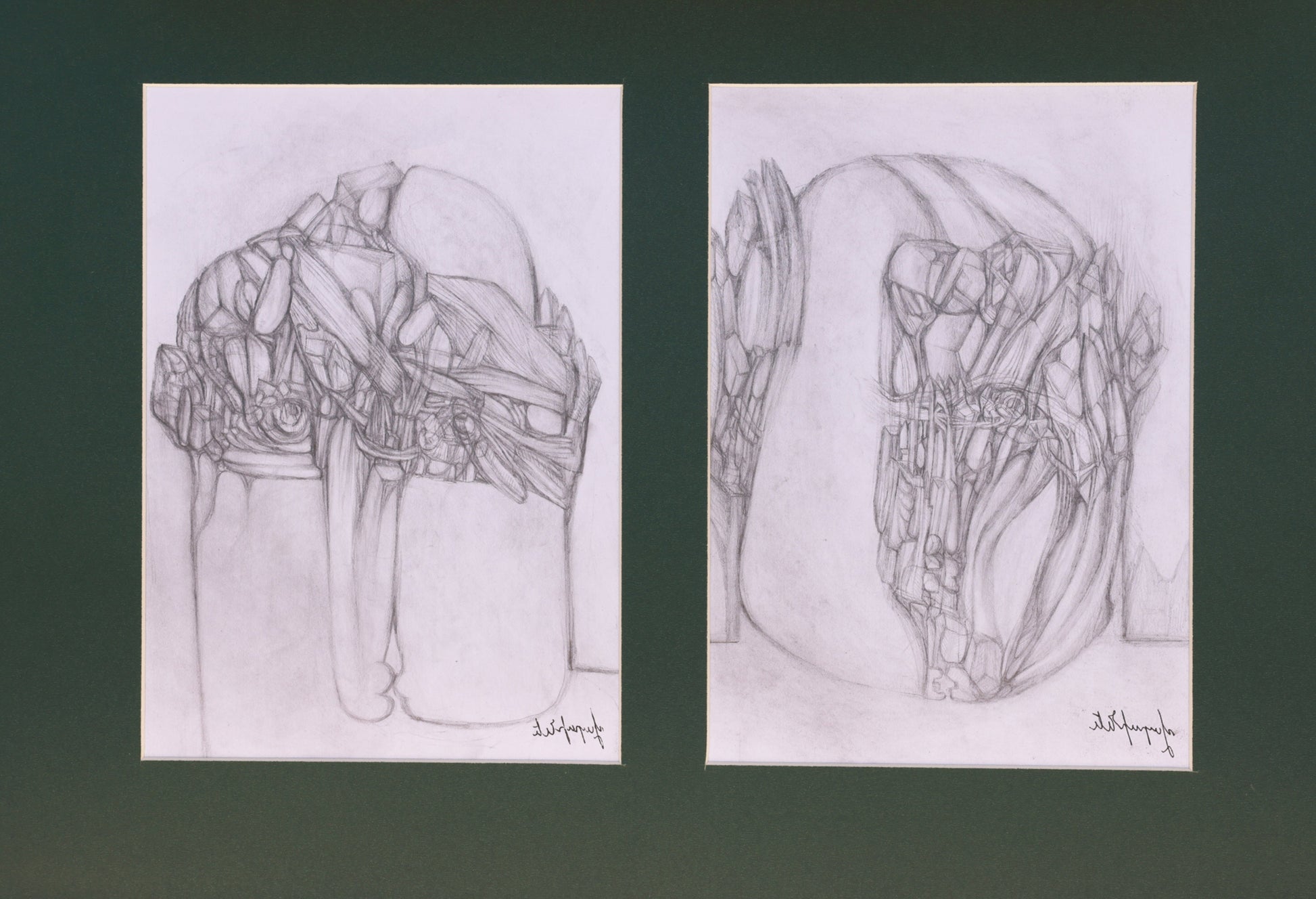 Two black and white line drawings of a shoe on a dark background