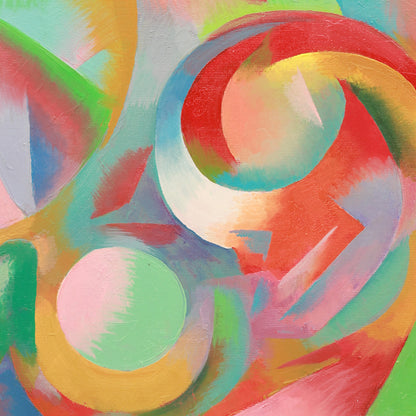 Abstract artwork with colorful swirling patterns